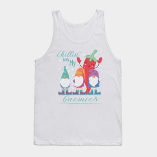 Chillin With My Gnomies, Christmas Gnomes Tank Top